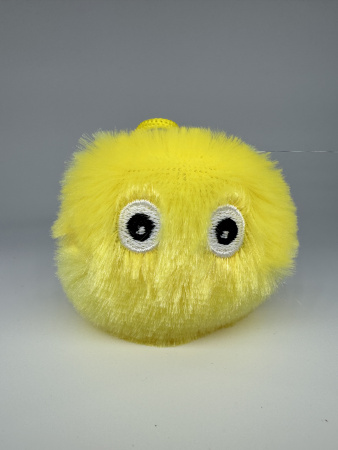 EN-SD03 Игрушка для кошек, плюшевый мячик со звуком животных и светодиодной подсветкой. Цвет: жёлтый
