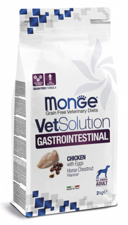 Сухой корм Monge Dog VetSolution Gastrointestinal для взрослых собак при заболеваниях ЖКТ, с курицей, 2 кг