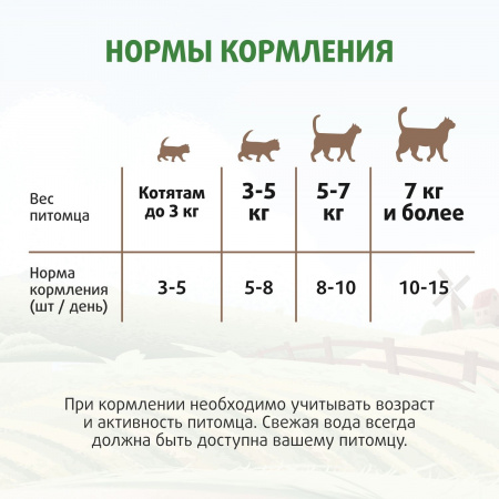Лакомство Ферма кота Федора для кошек и котят, хрустящие подушечки с паштетом из тунца, 40г