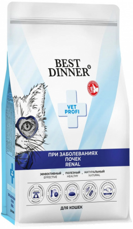 Сухой корм Best Dinner Vet Profi Renal для взрослых кошек, при заболеваниях почек, с курицей, 400г