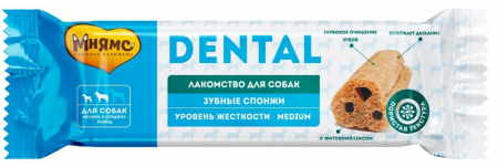 Лакомство Мнямс Dental зубные спонжи для собак, 15г