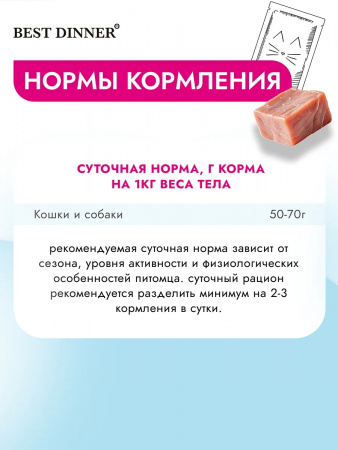 Влажный корм Best Dinner Vet Profi Recovery для кошек и собак в период восстановления, с курицей, 100г