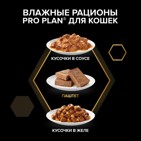 Влажный корм Purina PRO PLAN для взрослых стерилизованных кошек, паштет с индейкой, 75г