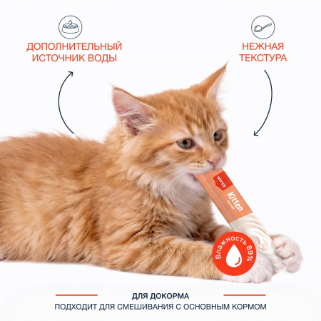 Лакомство Wanpy Cat для котят, Нежное пюре из лосося, 70г
