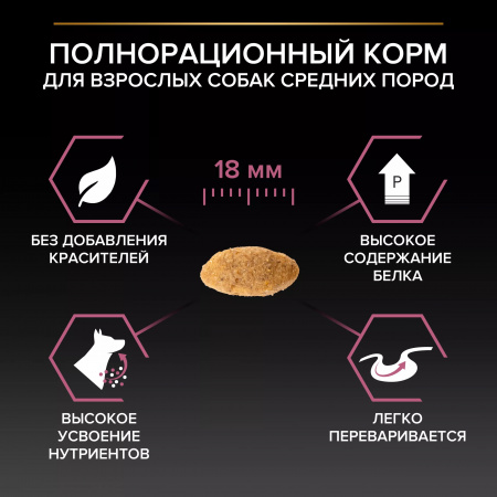 Сухой корм Purina PRO PLAN Sensitive Skin для взрослых собак средних пород, с чувствительной кожей, с лососем, 7 кг