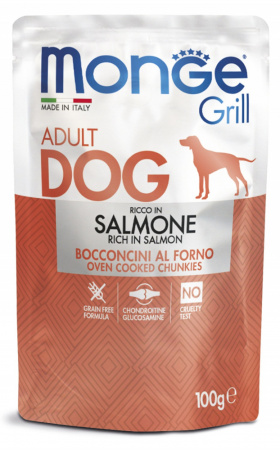 Влажный корм Monge Dog Grill для собак, с лососем, 100г