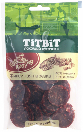 Лакомство TiTBiT для собак, Нарезка филейная Колбасный двор, 80г