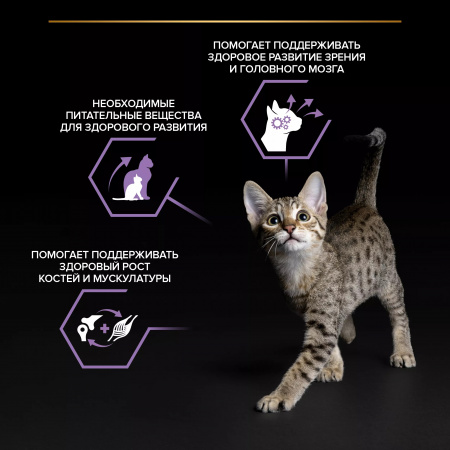 Влажный корм Purina PRO PLAN для котят, с говядиной в соусе, с индейкой в соусе, с курицей в желе, 10х85г
