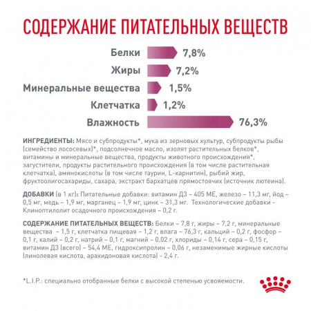 Влажный корм ROYAL CANIN Renal with fish для взрослых кошек для поддержания функции почек, 85г