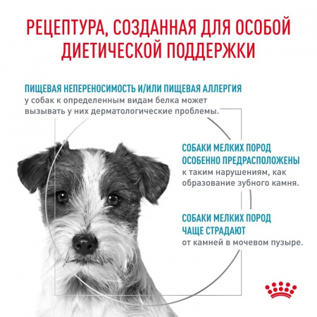 Сухой корм ROYAL CANIN Hypoallergenic Small Dogs для взрослых собак мелких пород (до 10 кг) при пищевой аллергии 1кг