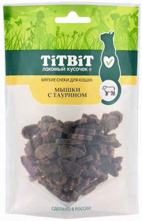 Лакомство TiTBiT для кошек, мягкие снеки Мышки с таурином, 50г