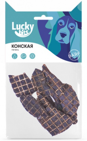 Лакомство Lucky bits Конская печень, для собак, 40г