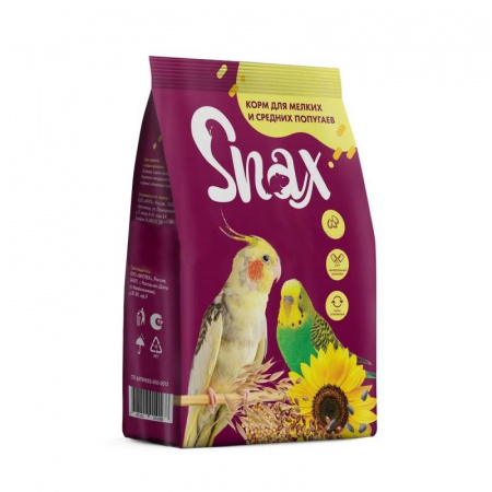 Сухой корм Snax для мелких и средних попугаев 500 г