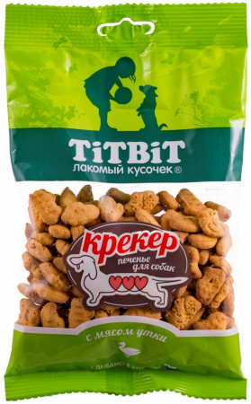 Лакомство TiTBiT для собак маленьких и миниатюрных пород, Крекер с мясом утки, 100г