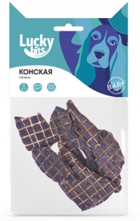 Лакомство Lucky bits для собак всех пород, Конская печень, 40г