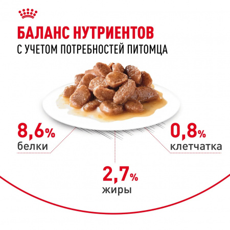 Влажный корм ROYAL CANIN Hairball Care для взрослых кошек, для предотвращения образования волосяных комочков, мелкие кусочки в соусе, 85г