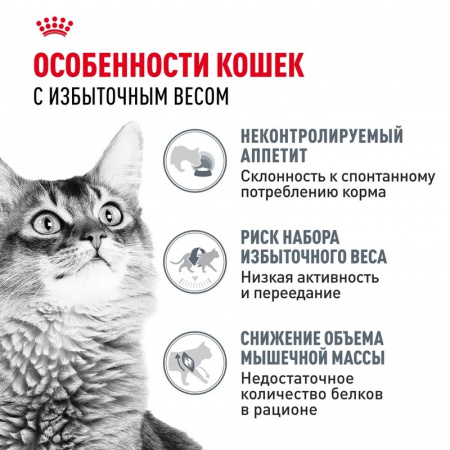 Влажный корм ROYAL CANIN Light Weight Care для взрослых кошек, профилактика избыточного веса, мелкие кусочки в соусе, 85г