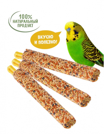 Лакомство Happy Jungle для птиц медовый микс 3 вкуса 3 шт 90г
