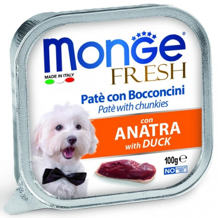 Влажный корм Monge Dog Fresh для взрослых собак, с уткой, 100г